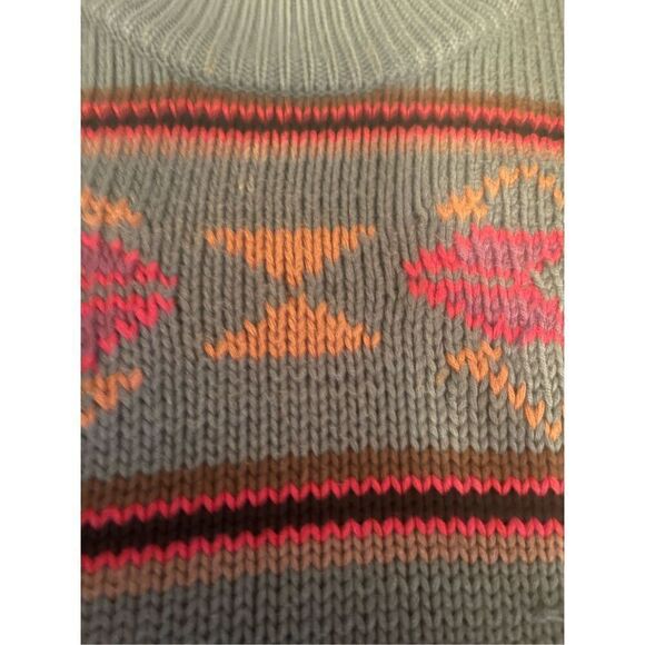 Vintage Eddie Bauer Heavy Geometric Knit Sweater M - Picture 4 of 8